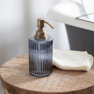 Nkuku Valeska Recycled Glass Soap Dispenser Smoke